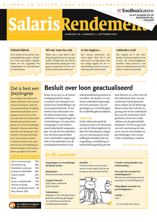 Rendement Uitgeverij - Salaris Rendement 2022-09 - Pagina 1